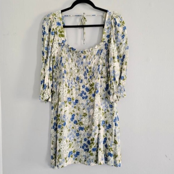 Reformation Floral Midi Dress - Blue and Green - Picture 3 of 6